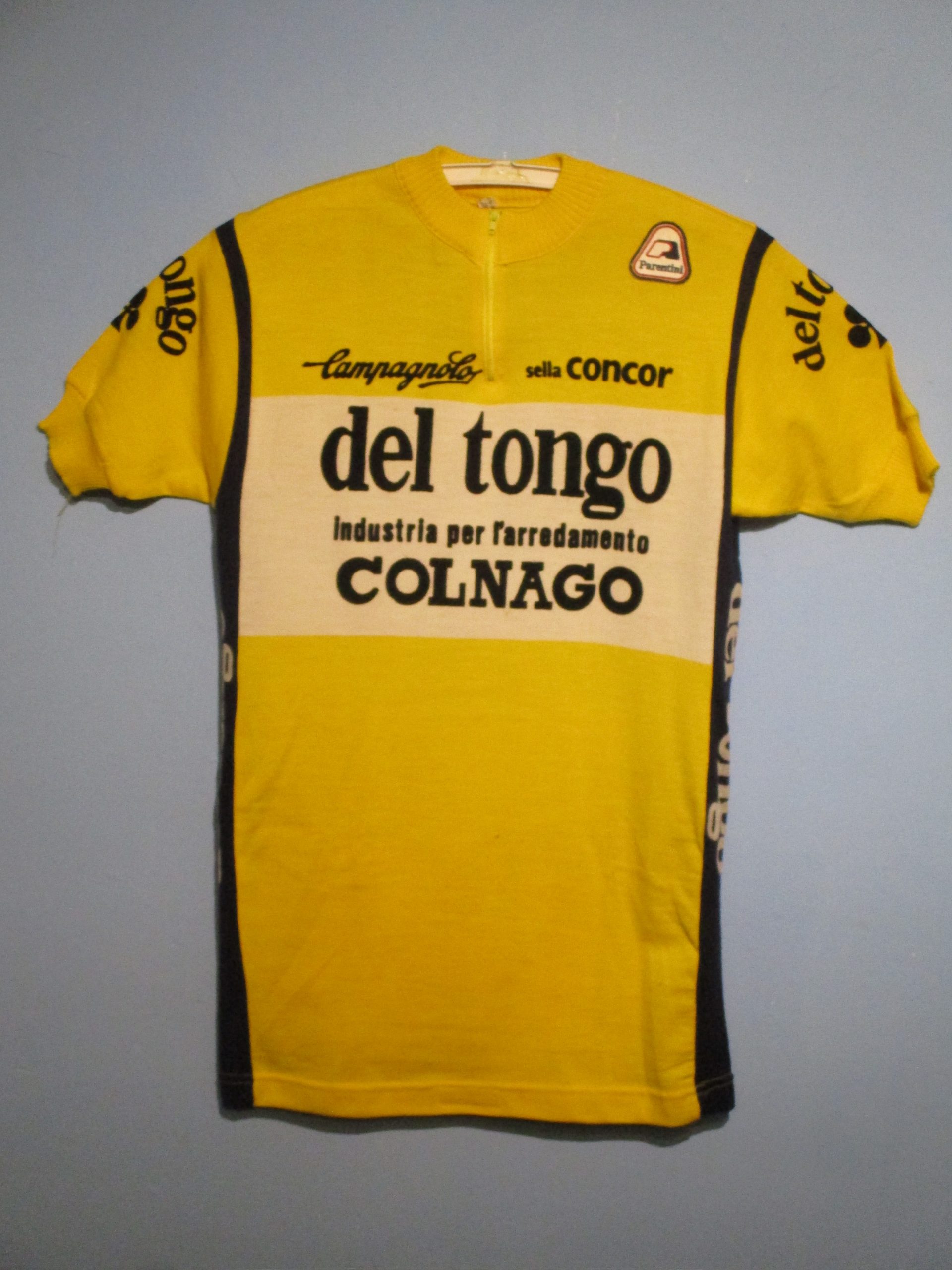 Maillot Cycliste Vintage Colnago Années 80/90 Taille M Polyester Colorblock Italie