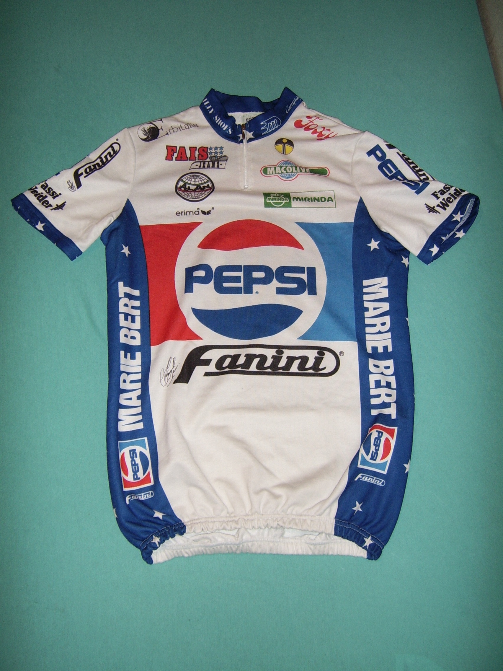 PEPSI COLA (a)-FNT-FANINI-MARIE BERT 1988 CYCLING SHIRT - Ton